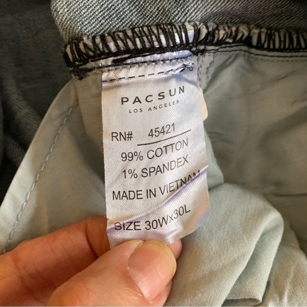 PacSun Jeans. Rips by thighs and knees. Distressed. Five pockets 30L X 3… - Picture 8 of 12